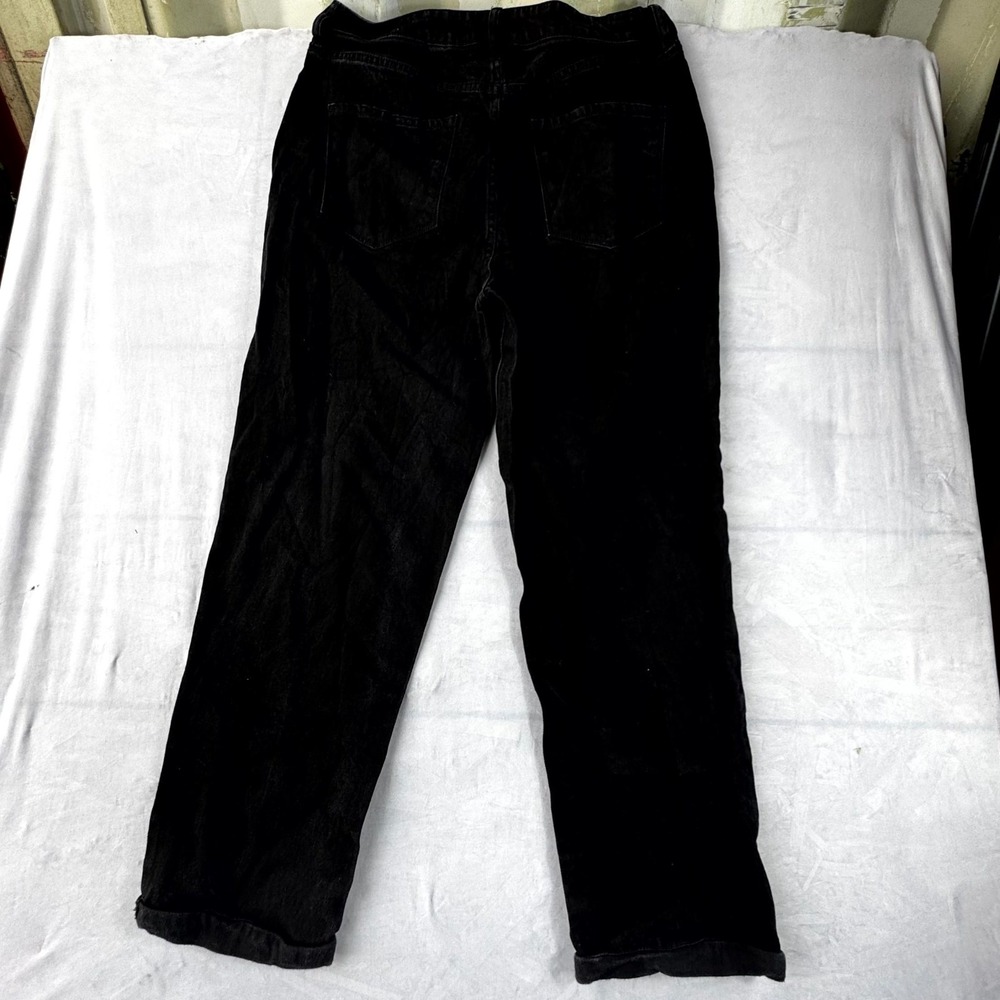 Fashion Nova Ankle Jeans Womens 13 Black Denim Dark Wash Stretch Straight Leg